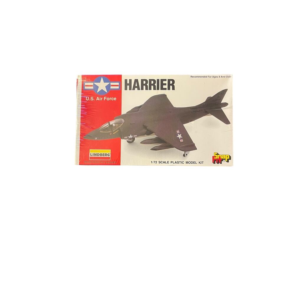 Harrier Jet USAF 1/72 Scale Model Kit Vintage Lindberg #70952 Sealed
